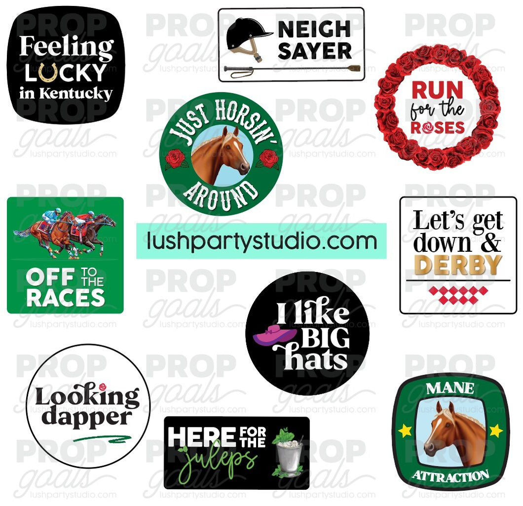 Kentucky Derby Photo Booth Word Prop Signs