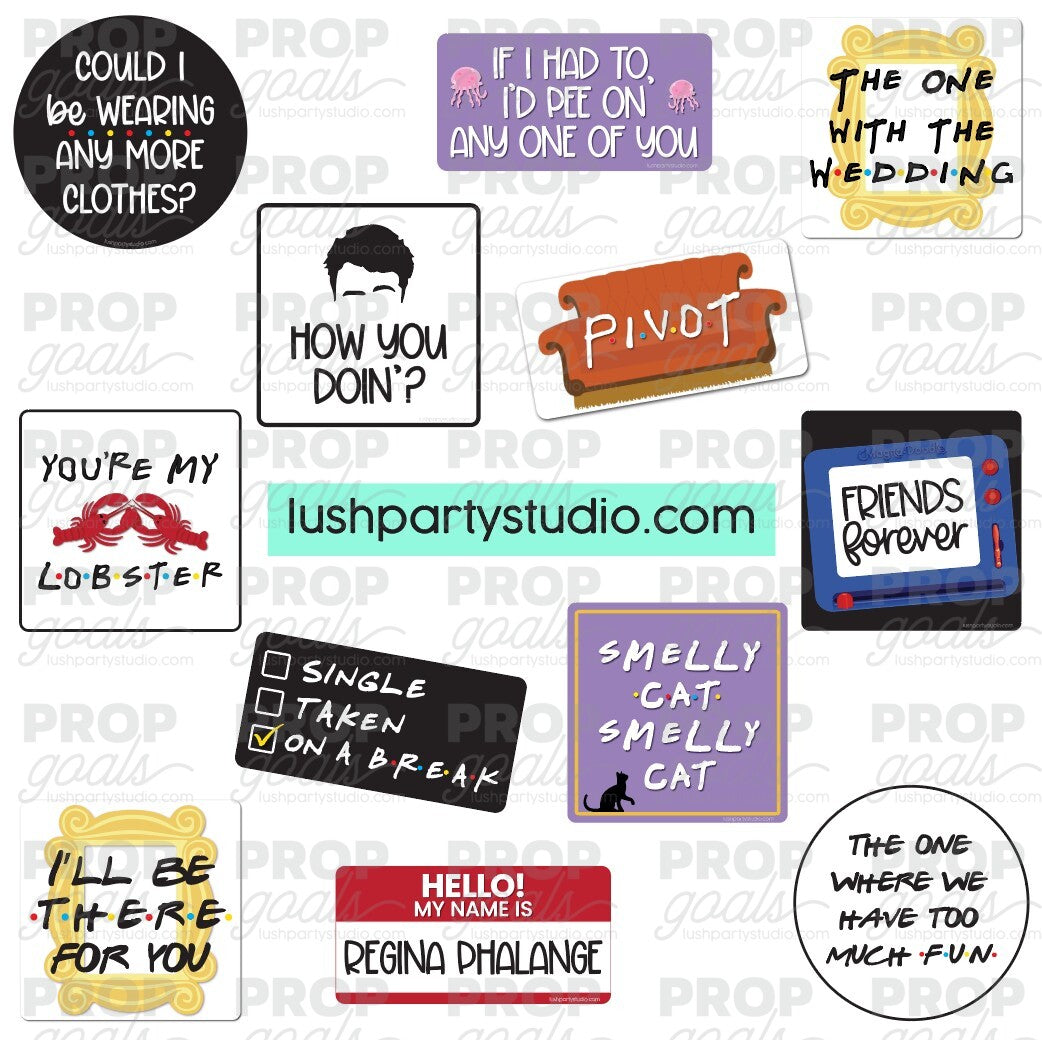 Friends TV Show Photo Booth Word Prop Signs