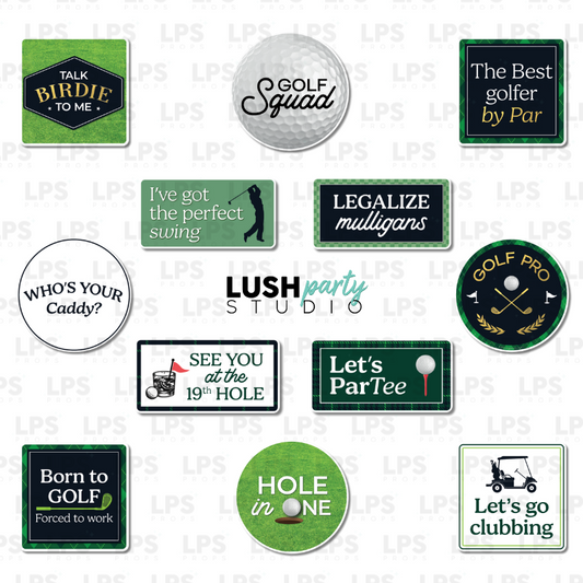 Golf photo booth props set of 6 classy and fun PVC props for golf parties