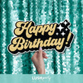 Load image into Gallery viewer, Gold Happy Birthday Photo Booth Prop by lush party studio
