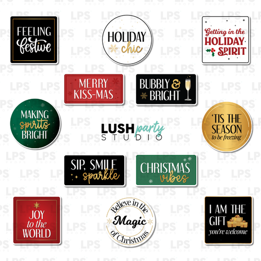 classy holiday Christmas photo booth prop signs bundle 