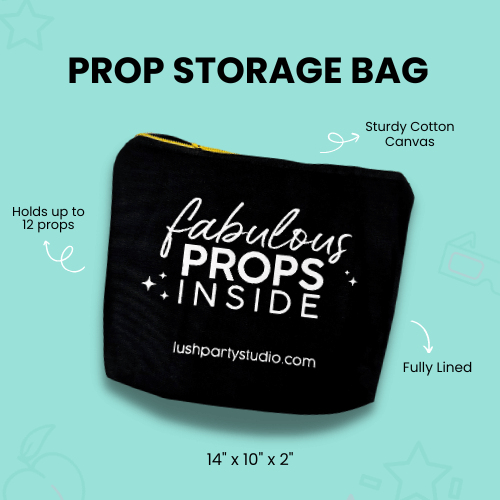 Black Canvas Zipper Storage Bag for Photo Booth Props