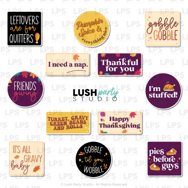 Thanksgiving Fall Friendsgiving Photo Booth Word Prop Signs