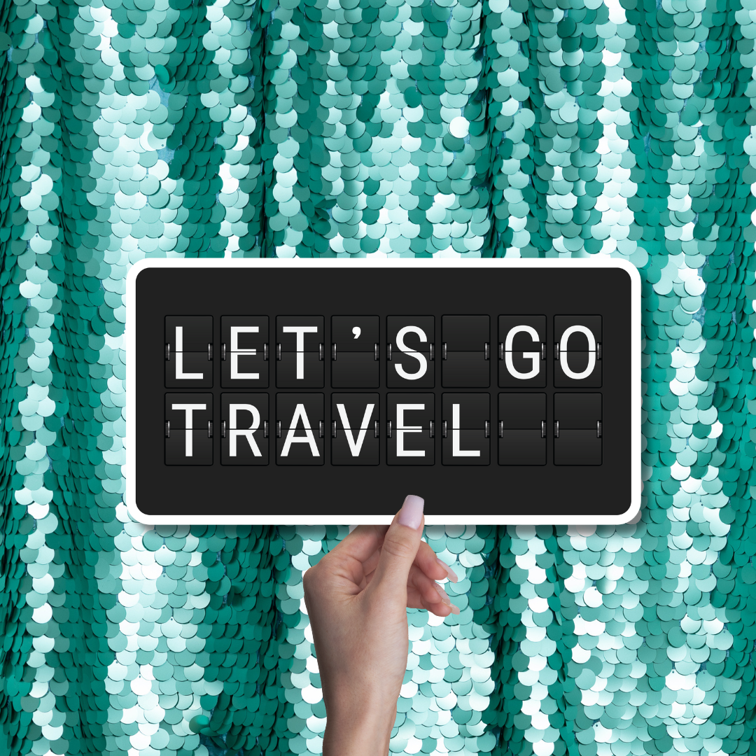 TRAVEL FLIGHT photo booth prop signs
