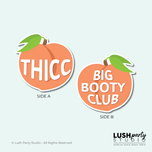 Peach emoji photo booth prop pvc props thicc big booty club