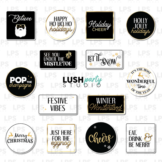 Classy Christmas Xmas Photo Booth Word Prop Signs