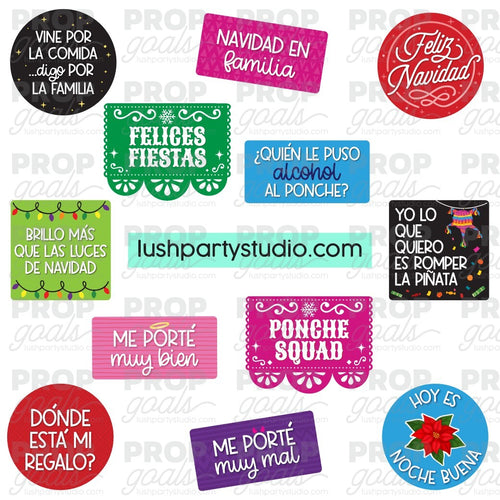 Navidad Christmas in Spanish Photo Booth Word Prop Signs