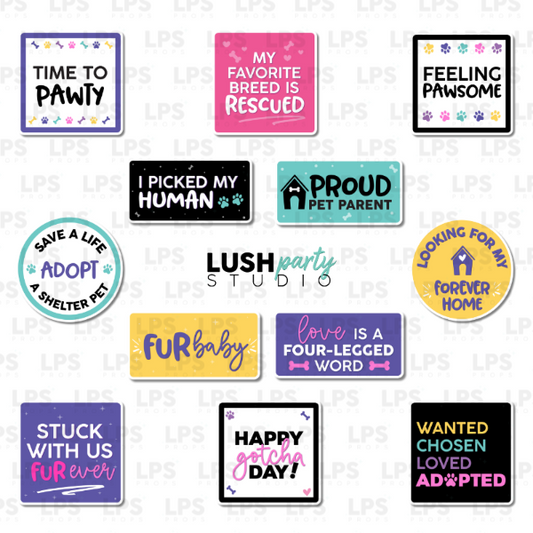 Animal rescue pet adoption photo booth prop signs