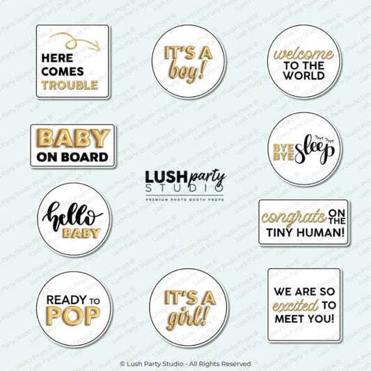 baby shower gender reveal photo booth prop signs