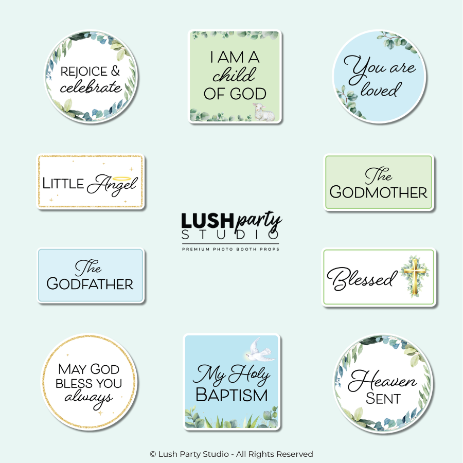 props for a baptism celebration, christening photo booth prop