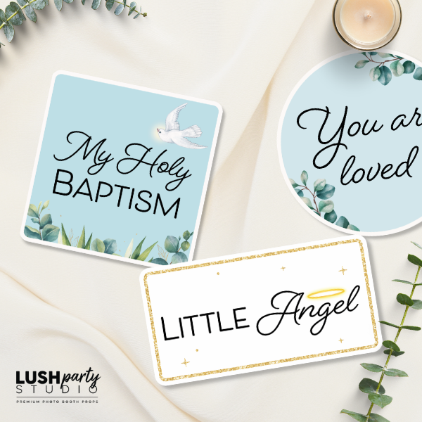 props for a baptism celebration, christening photo booth prop