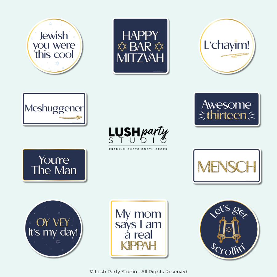 photo booth props for bar mitzvah parties by lush party studio