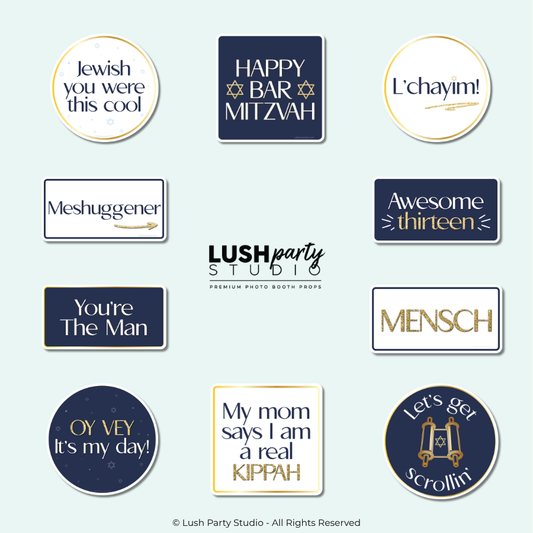 photo booth props for bar mitzvah parties by lush party studio