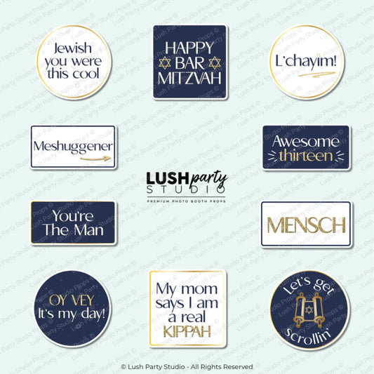 photo booth props for bar mitzvah parties by lush party studio