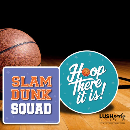 photo booth props for basketball-themed sports events and parties by lush party studio
