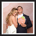 Load image into Gallery viewer, party photo booth prop with emoji peach with big booty club text by lush party studio
