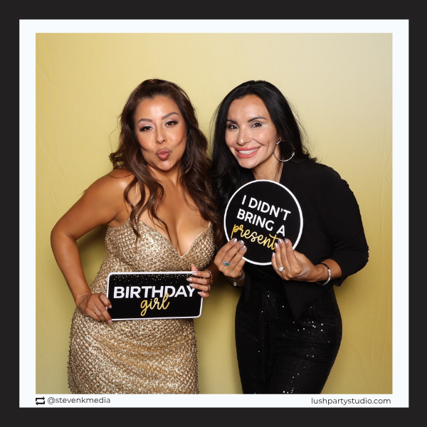 birthday photo booth prop signs for elegant glam birthdays 