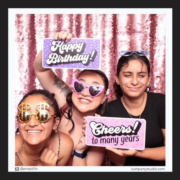 colorful birthday props by lush party studio