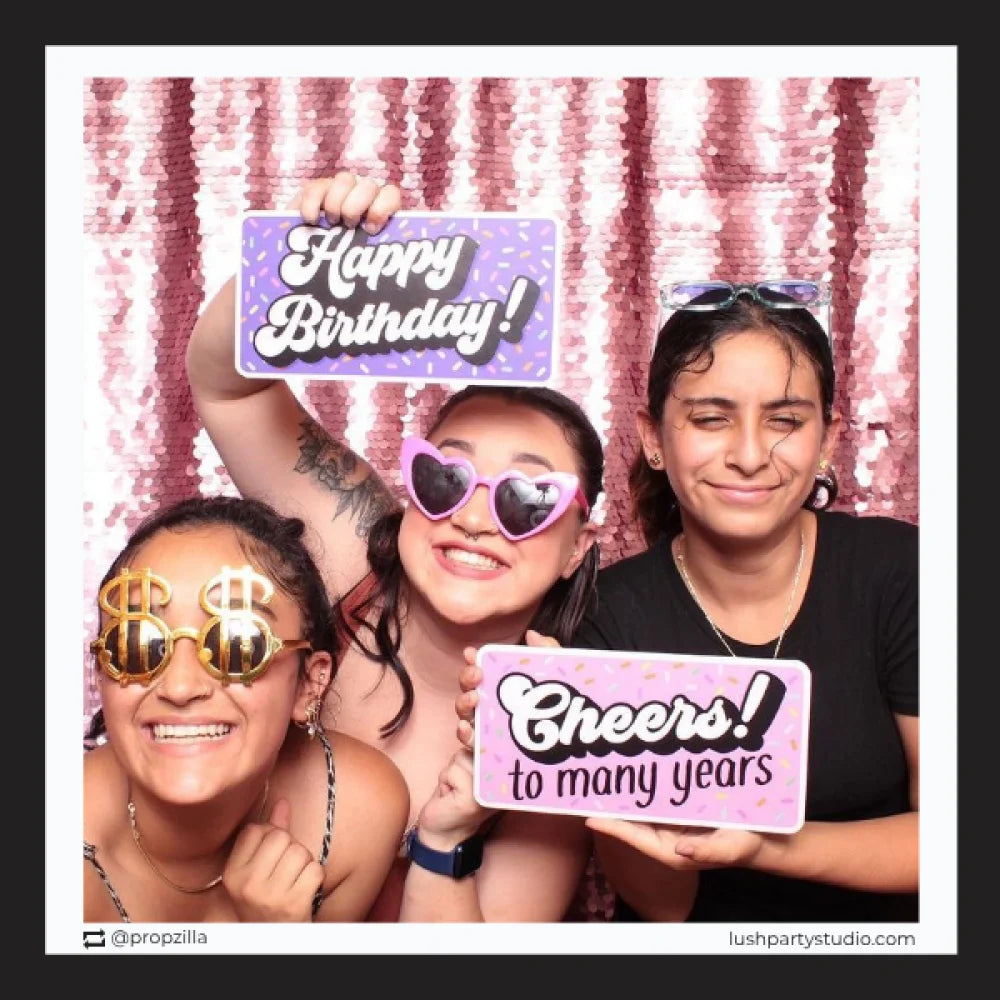 colorful birthday props by lush party studio