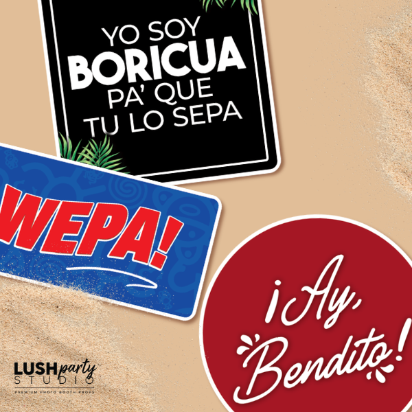 Puerto Rican-themed prop signs for boricua events and parties by lush party studio