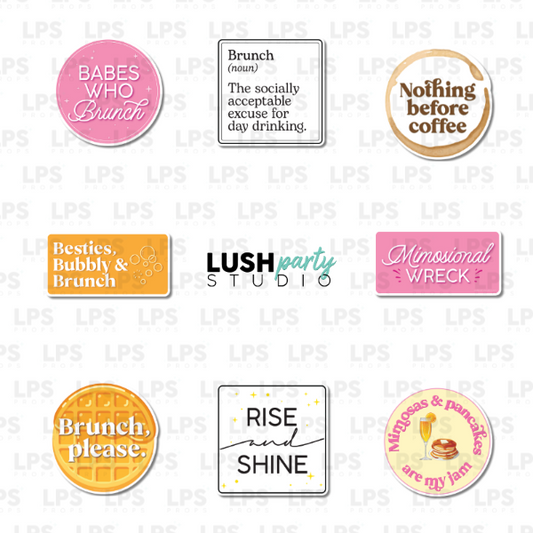 Brunch breakfast mimosas Photo Booth Prop Bundle