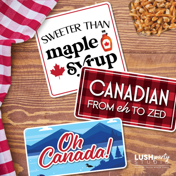 canadian themed photo booth props for canada day events