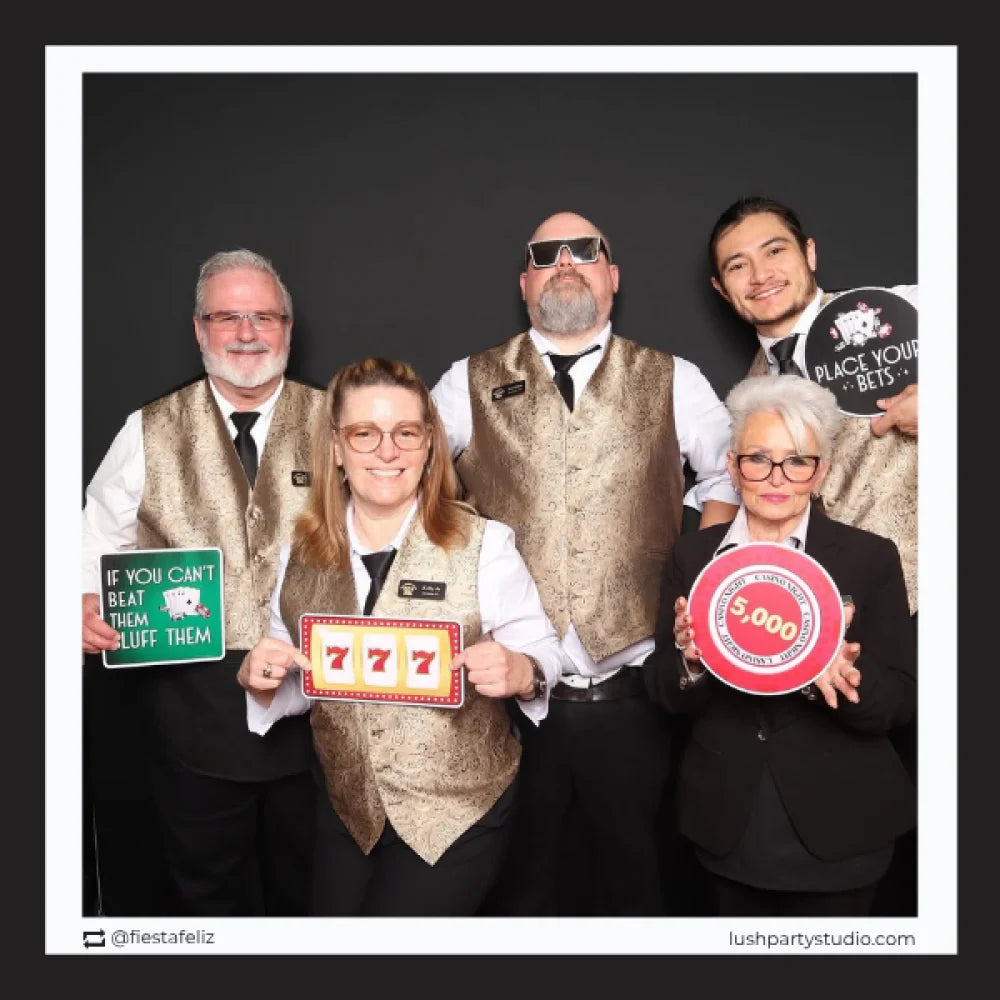 Casino photo booth props by lush party studio