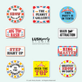 Load image into Gallery viewer, Collection of colorful circus-themed photo booth props for carnivals and circus parties by Lush Party Studio.
