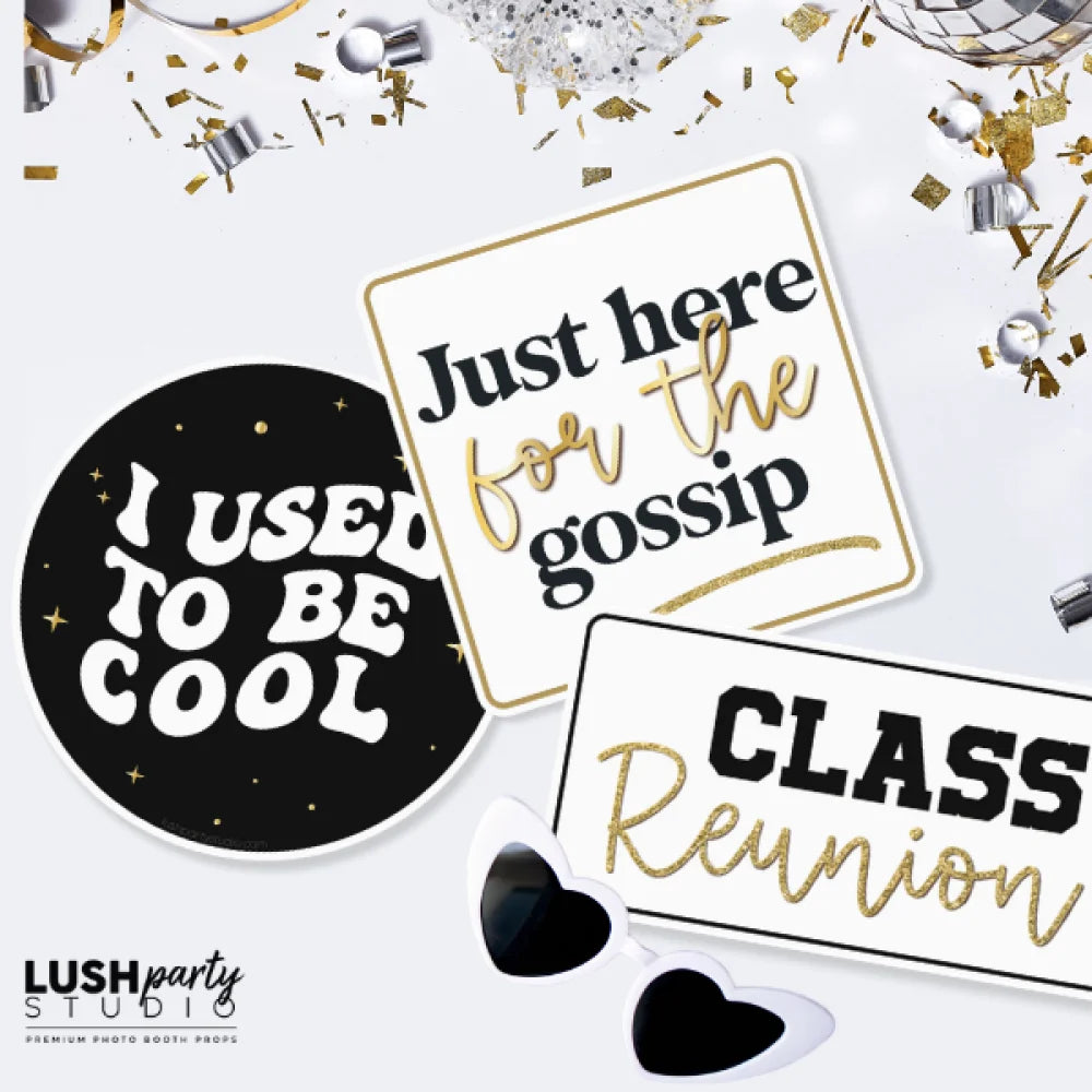 photo booth props for school reunion class reunion events and parties by lush party studio
