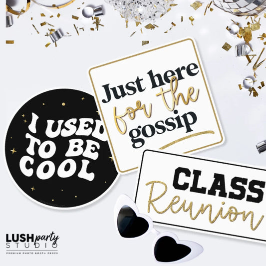 photo booth props for school reunion class reunion events and parties by lush party studio