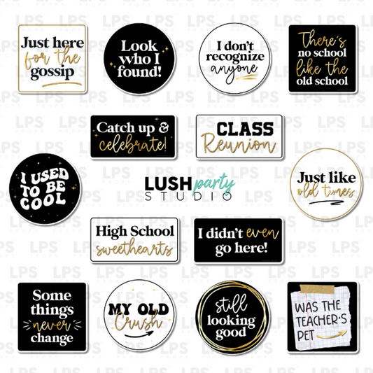 class reunion photo prop bundle