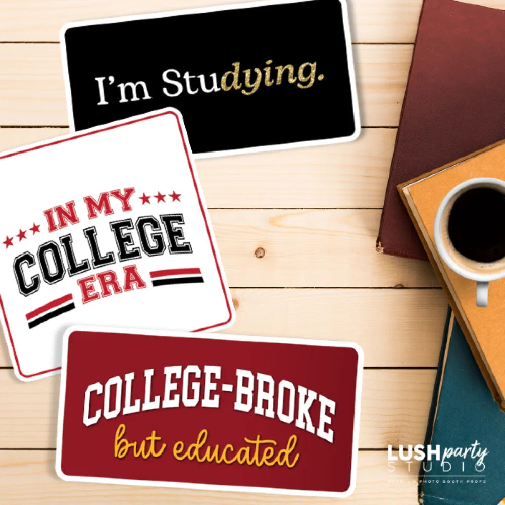 college photo booth prop signs for parties