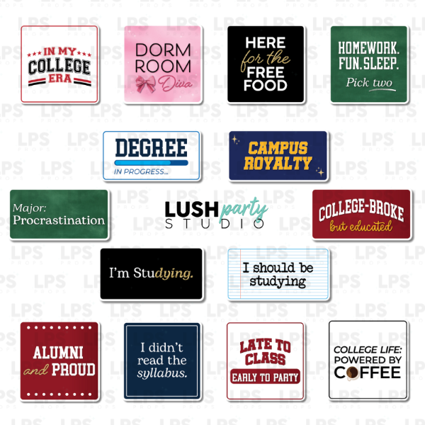 college party photo booth prop bundle