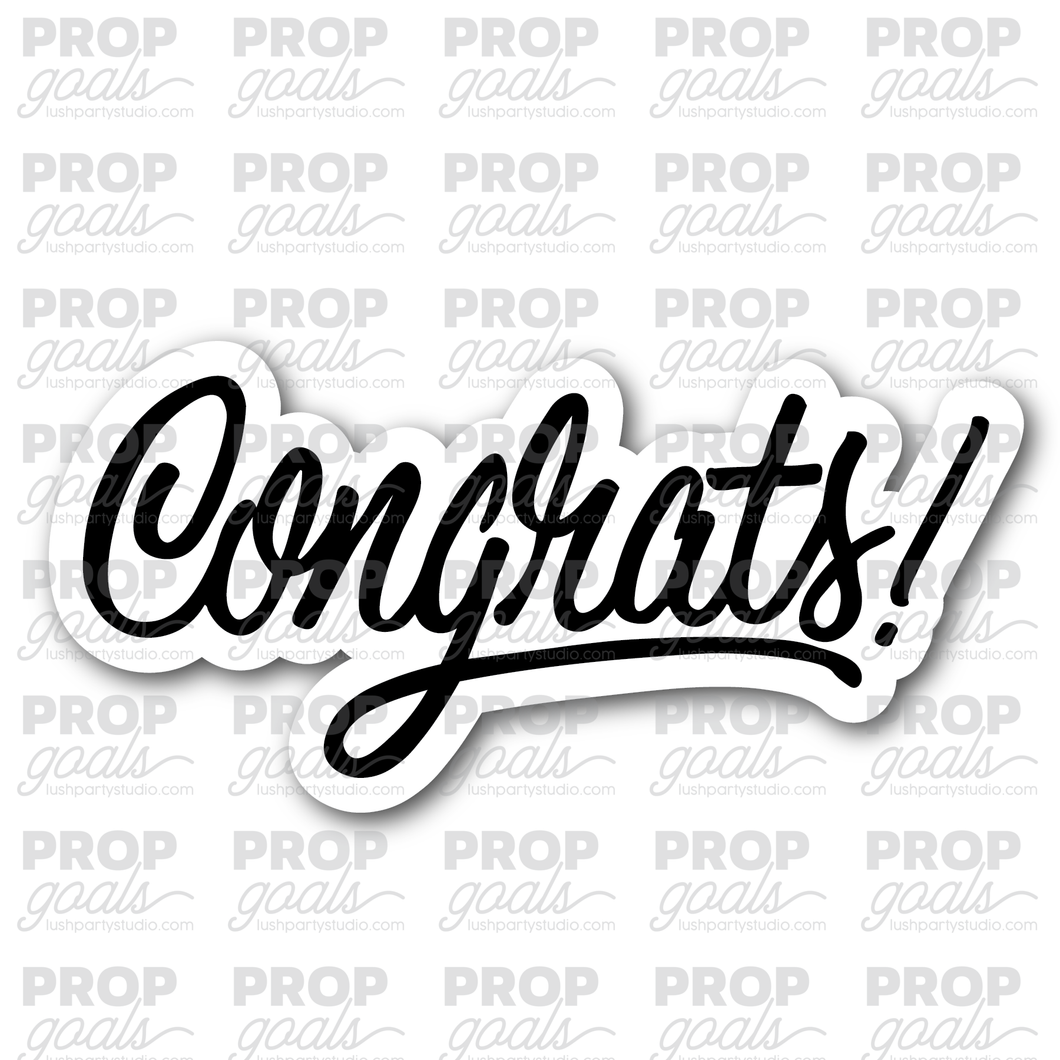 Congrats Congratulations Photo Booth Prop Word Sign