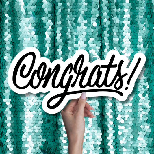 congrats prop sign black