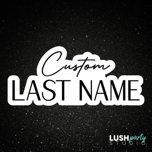 custom wedding last name photo booth prop