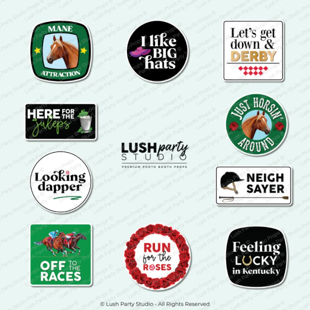 Photobooth props for kentucky derby and horse-themed photo booth events
