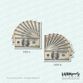 Load image into Gallery viewer,  $100 dollar bill fan photo booth prop by 'Lush Party Studio' 
