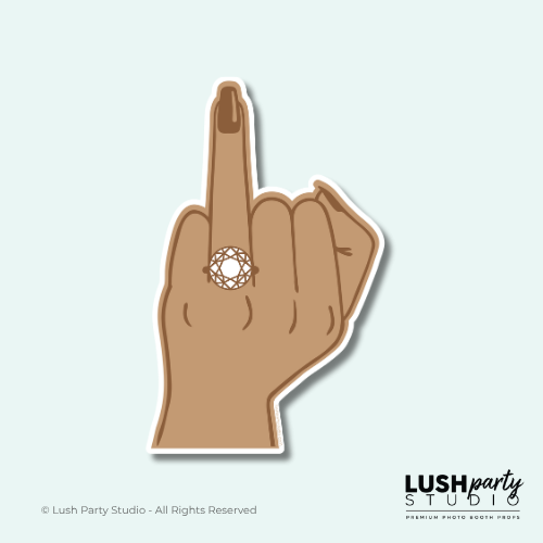 engagement ring finger photo booth prop sign for bachelorette parties, engagements and weddings