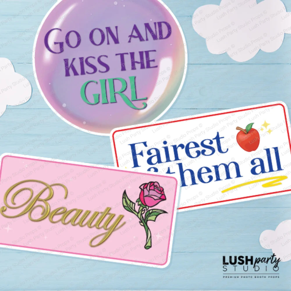 disnsey inspired photobooth prop signs 