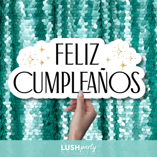 Feliz Cumpleaños Photo Booth Prop  by Lush Party Studio