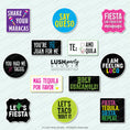 Load image into Gallery viewer, colorful Mexican-themed cinco de mayo photo booth props with humorous sayings 
