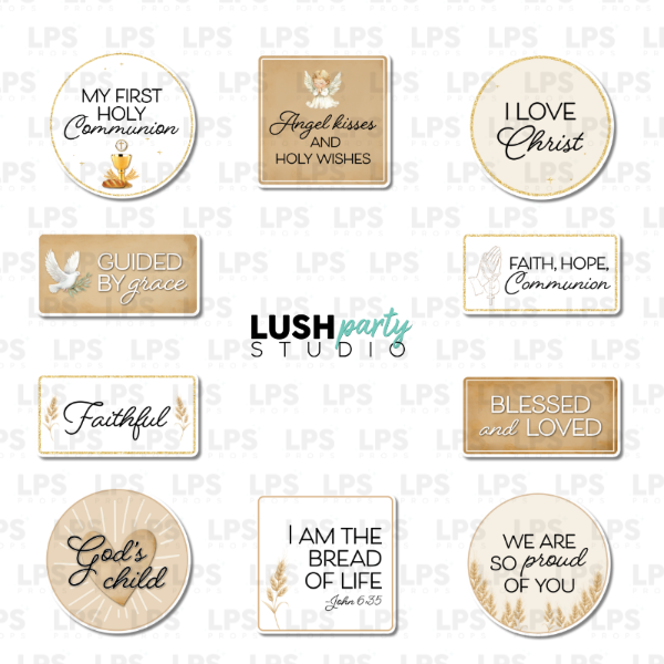 first communion photo booth props bundle