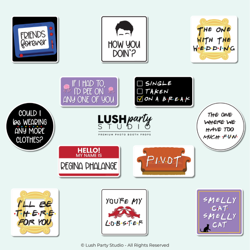 friends 90s photo booth prop bundle