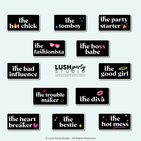 Girl Gang types Photo Booth Word Prop Signs