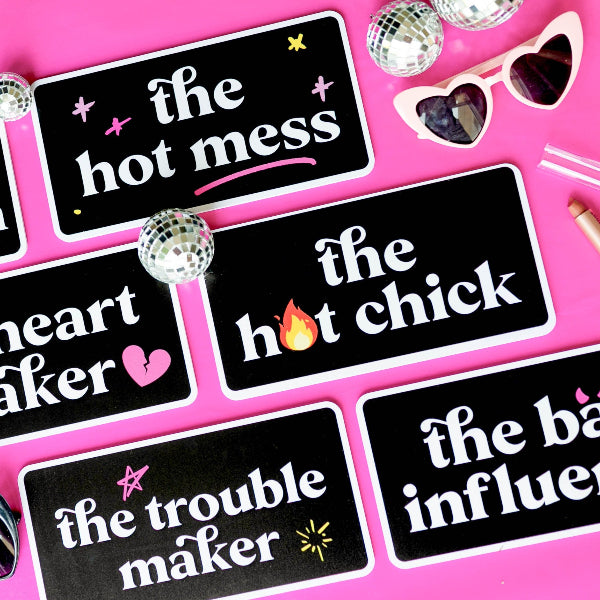 photo booth props girl stereotypes hot mess by lush party studio