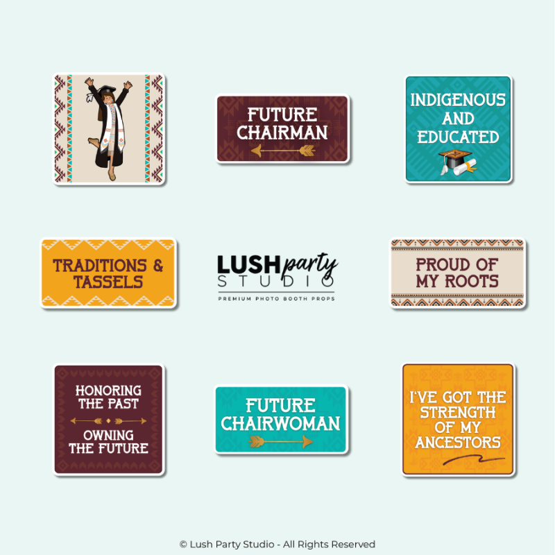 native american first nations photo booth prop signs