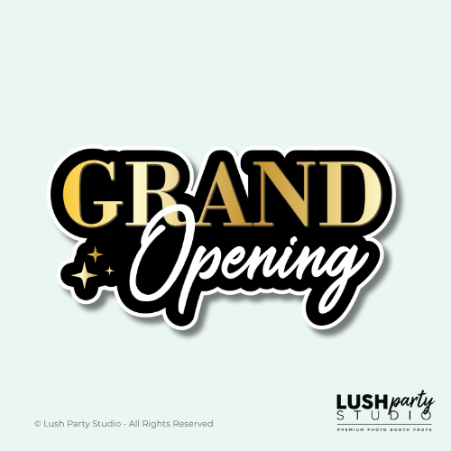 grand opening business photo booth prop word sign
