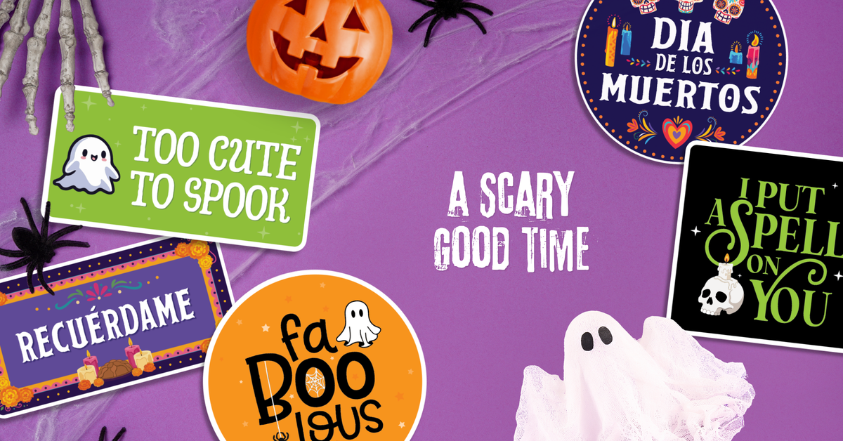 flatlay of photobooth props for halloween and dia de muertos by lush party studio