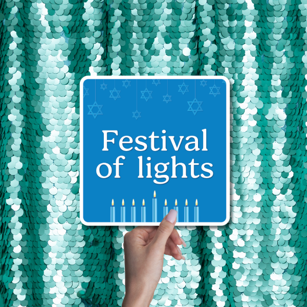 hanukkah prop sign festival of lights